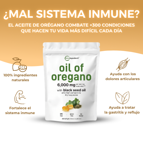 Aceite de Orégano 90 Cápsulas | Recupera tu salud y sistema inmune